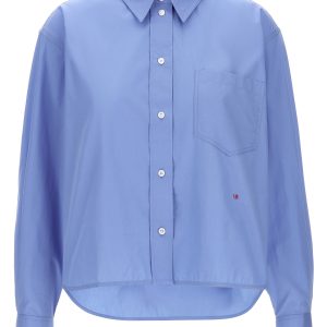 Cropped shirt with logo embroidery