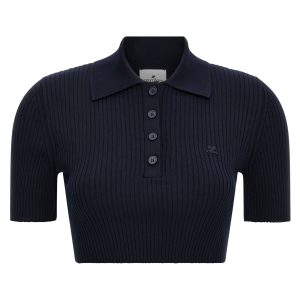Ribbed polo shirt