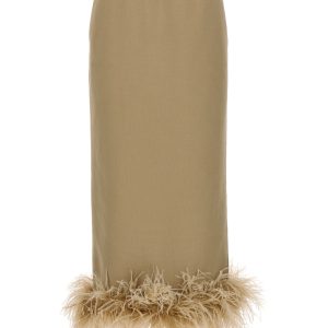 Feather midi skirt
