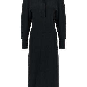 'Long Sleeve Polo Collar Midi' dress