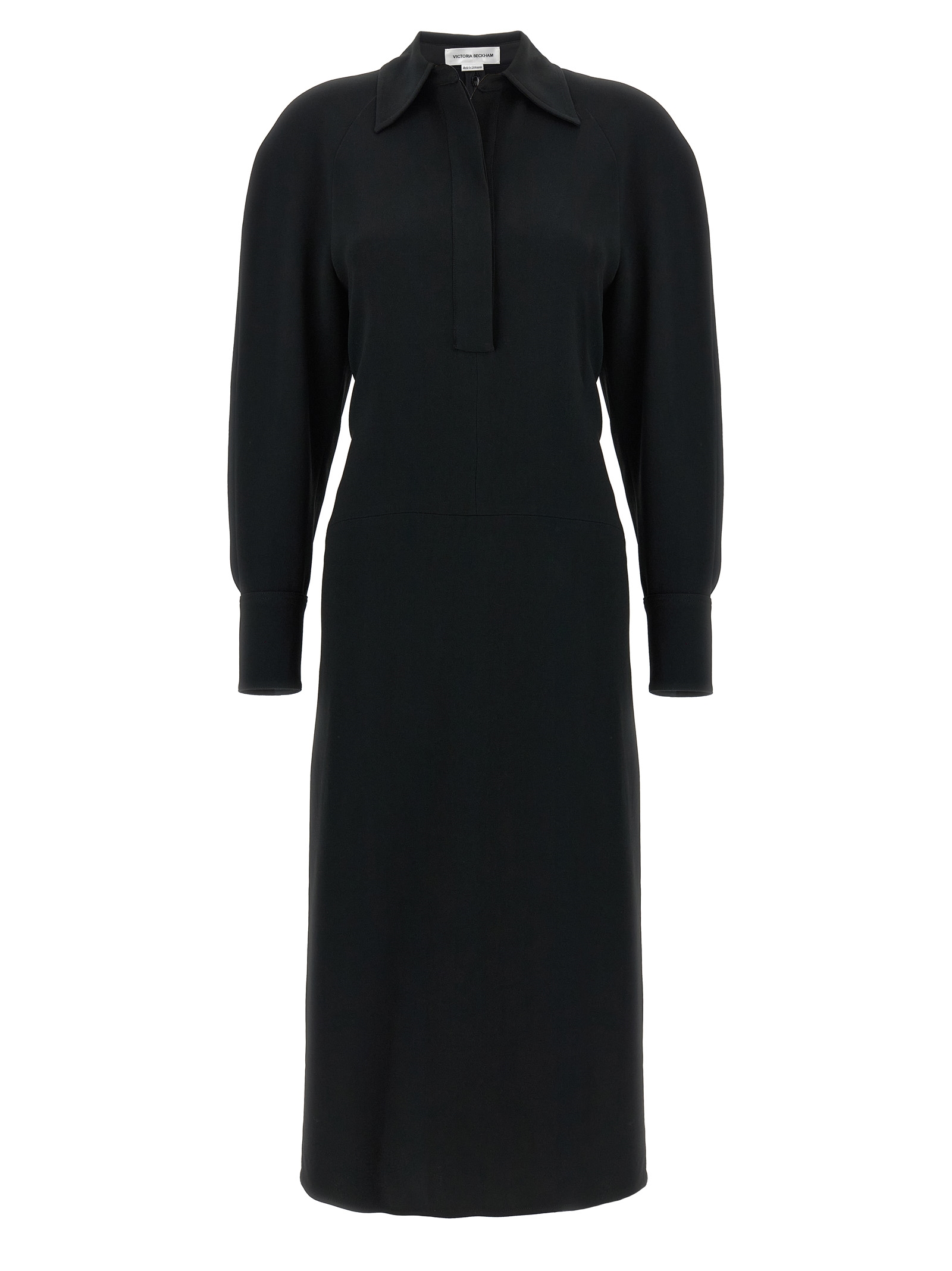 'Long Sleeve Polo Collar Midi' dress