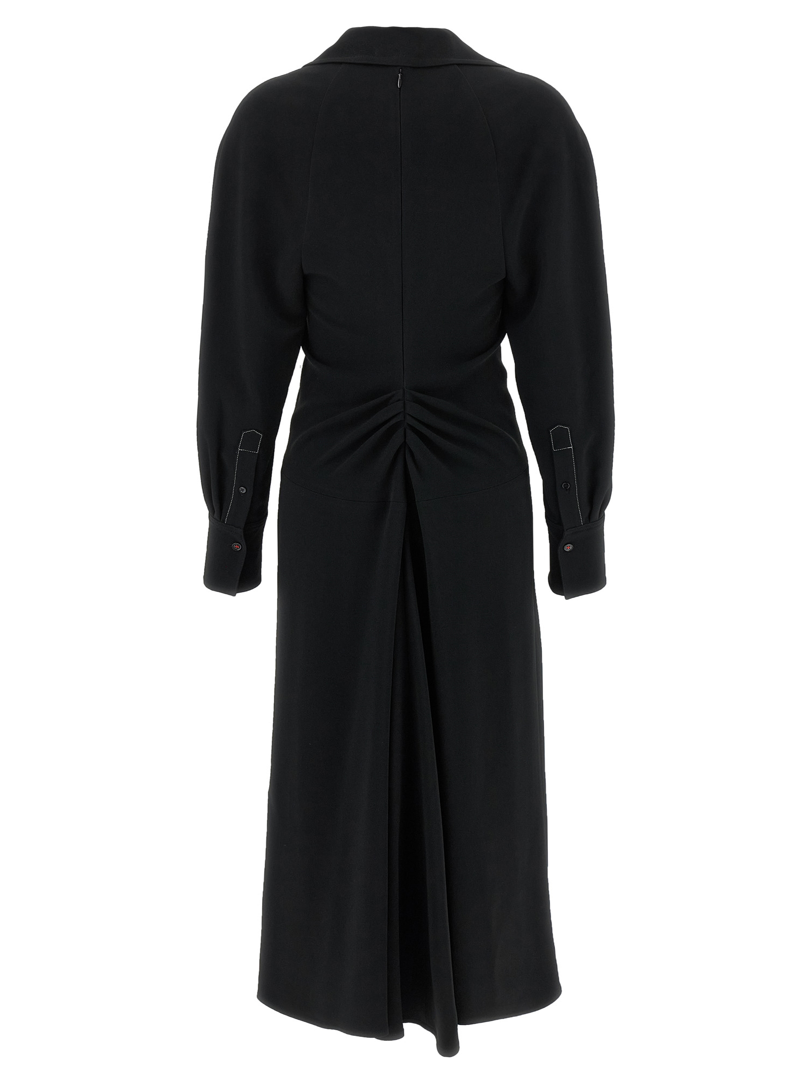 'Long Sleeve Polo Collar Midi' dress - immagine 2
