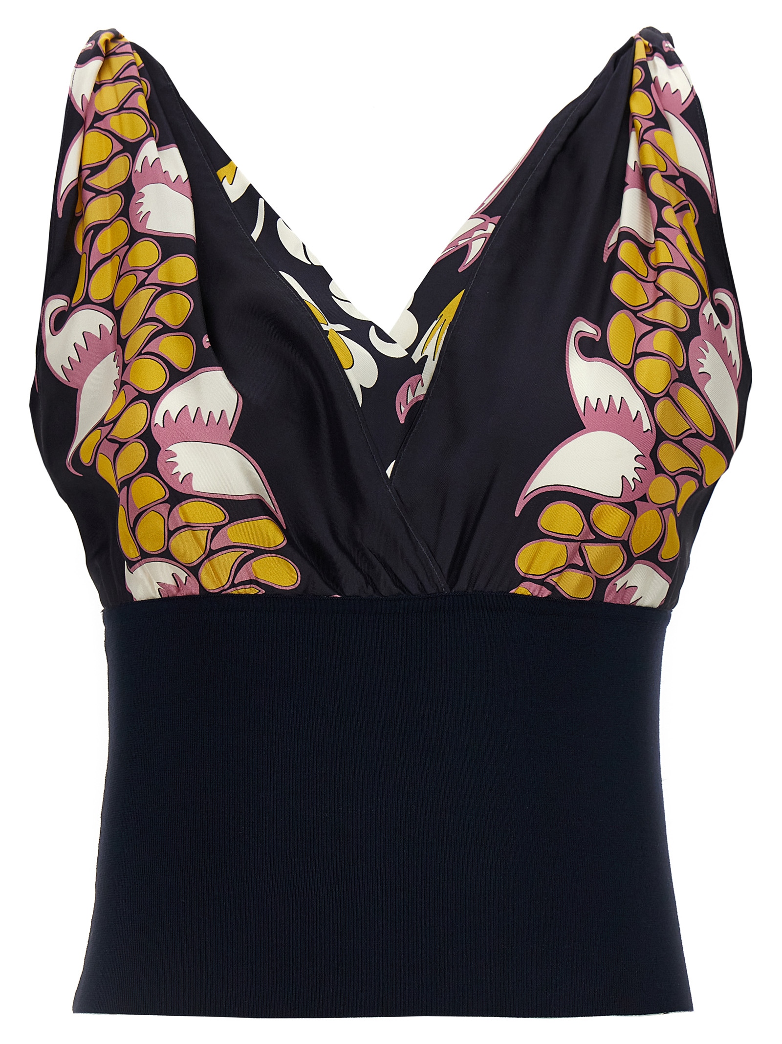 Printed silk top