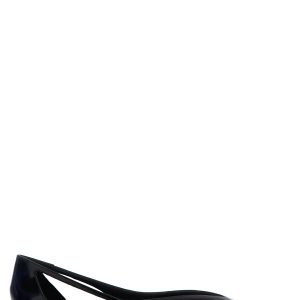 Cut-out leather ballet flats