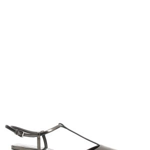 Laminated patent leather pumps