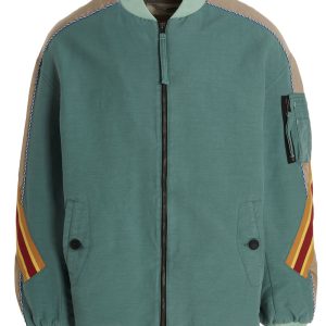 contrast band bomber jacket