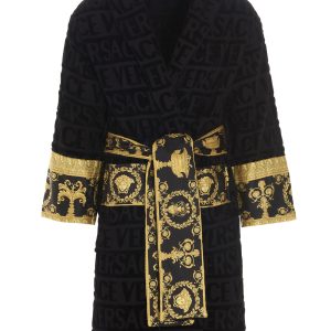 Embossed logo bathrobe