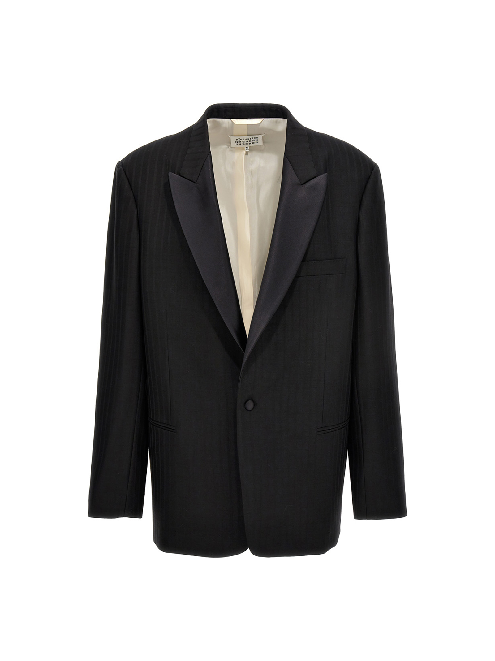 Striped single breast blazer jacket