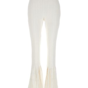 Ribbed pleated pants