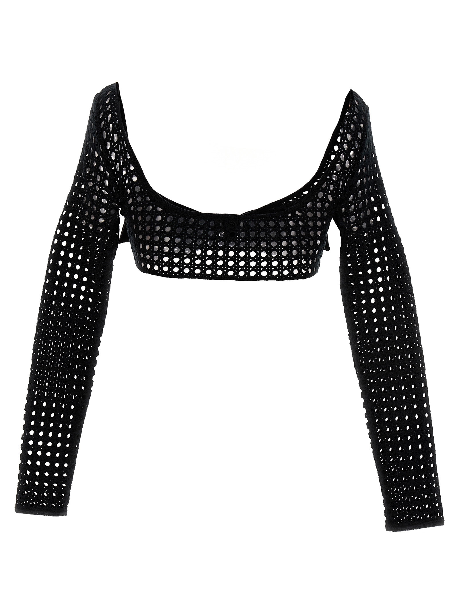 Cropped macramé bow top - immagine 2