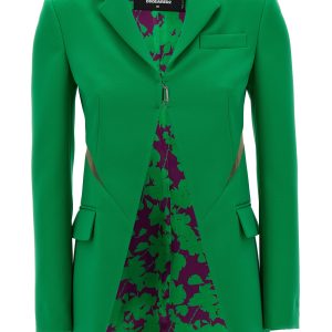 Tulle insert blazer jacket