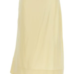 Satin skirt with side slit