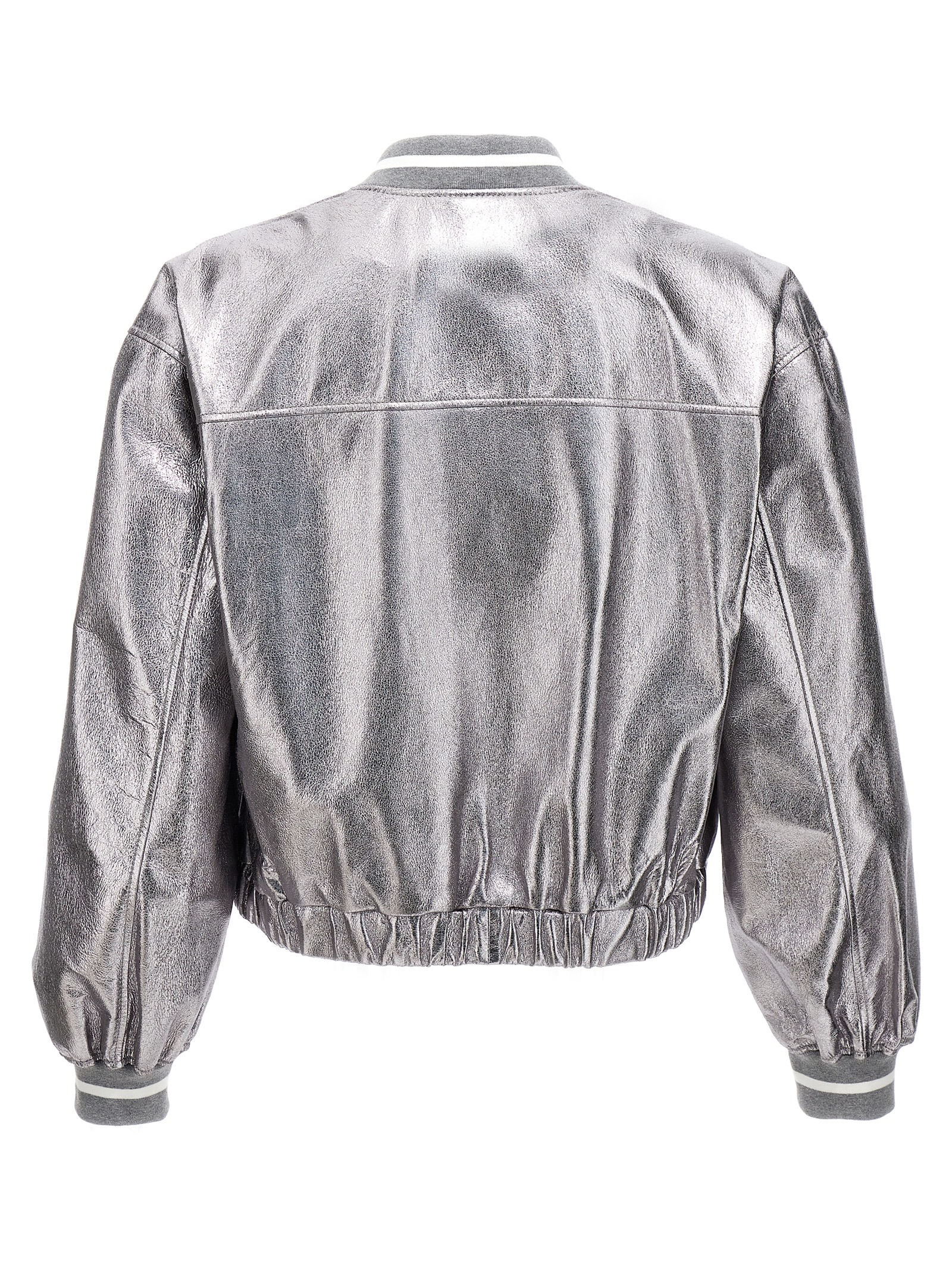Laminated leather bomber jacket - immagine 2