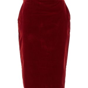 Velvet midi skirt