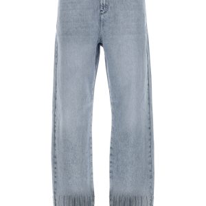 Rhinestone fringed jeans