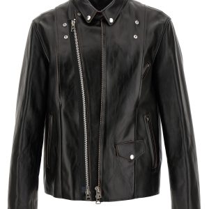 Leather biker jacket