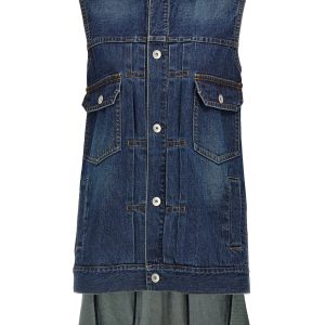 Ruffled denim dress