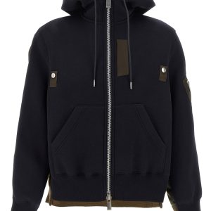 'Sponge' and nylon hoodie