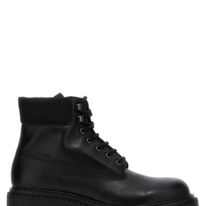 Re-Nylon leather ankle boots