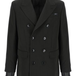 Striped double-breasted blazer