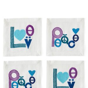 Set of 4 napkins 'Peace & Love'