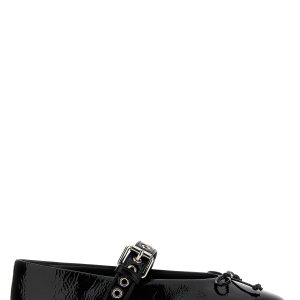 Buckle and bow ballet flats