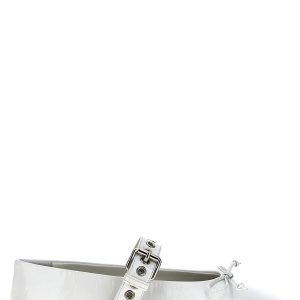 Buckle and bow ballet flats