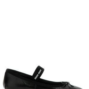 Logo bow ballet flats