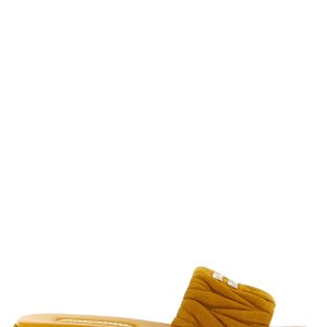 Matelassé suede slides