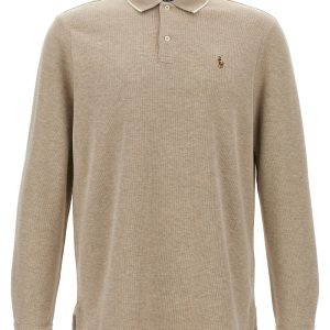 Fleece cotton polo shirt