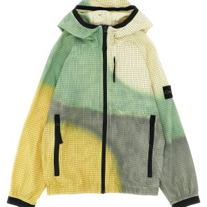 Logo patch hooded jacket