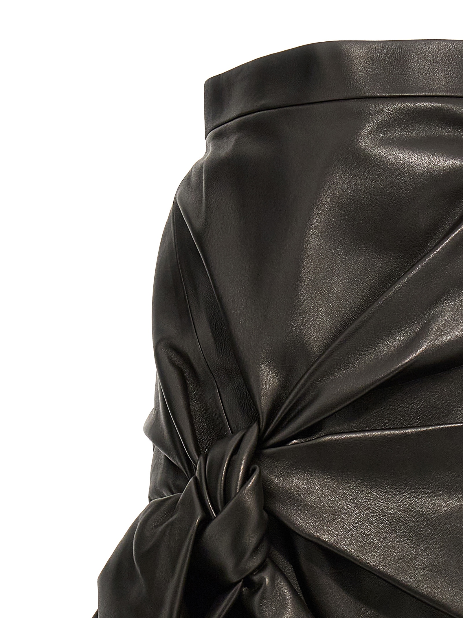 Maxi bow leather skirt - immagine 3