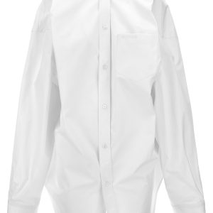 Asymmetric shirt with logo embroidery