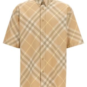 Logo embroidery check shirt