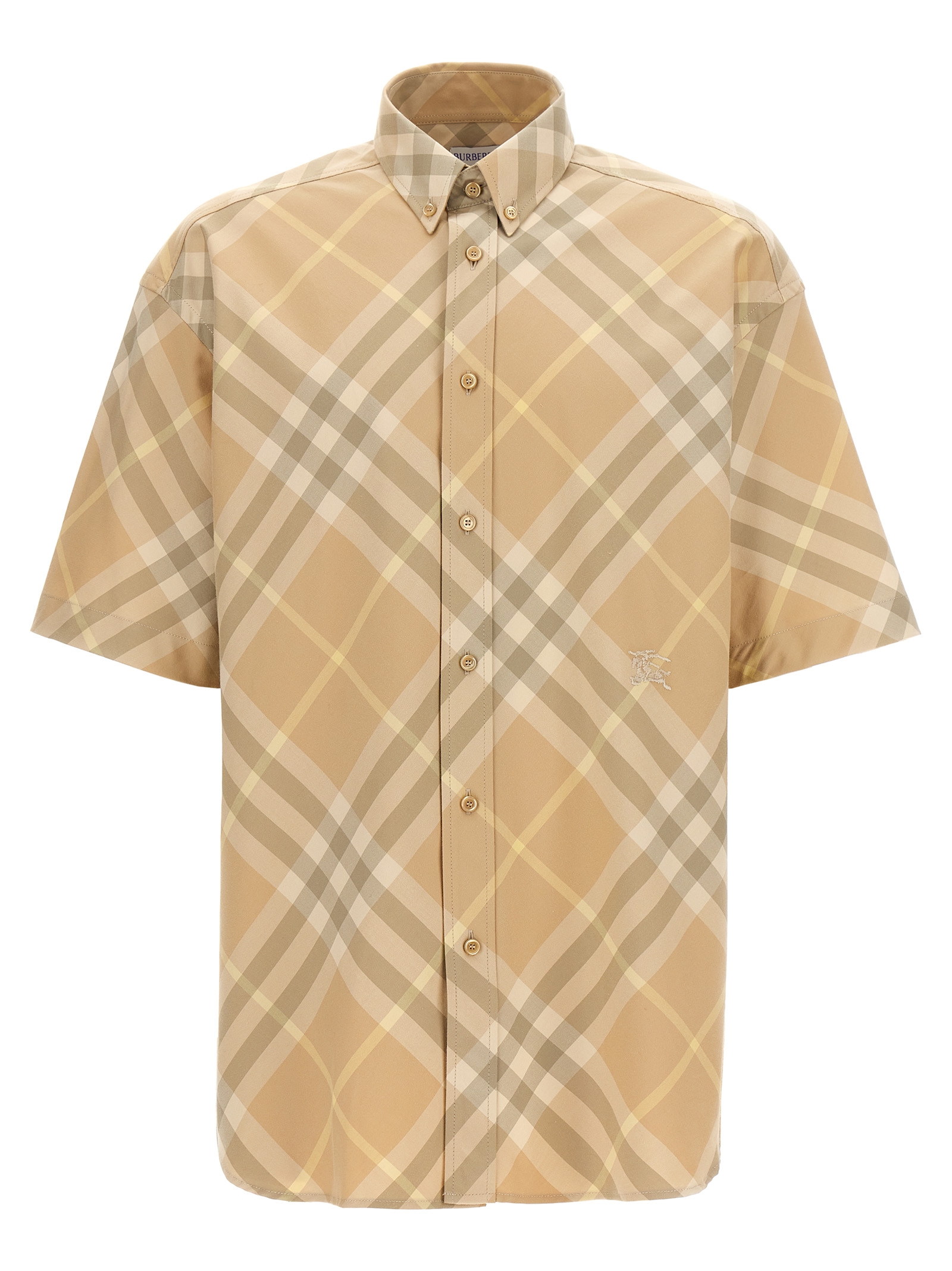 Logo embroidery check shirt
