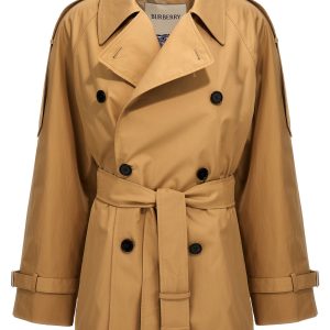 Double-breasted short trench coat