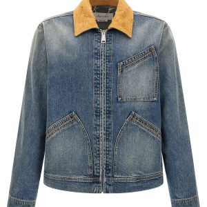Suede denim jacket