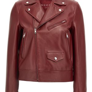 Leather biker jacket