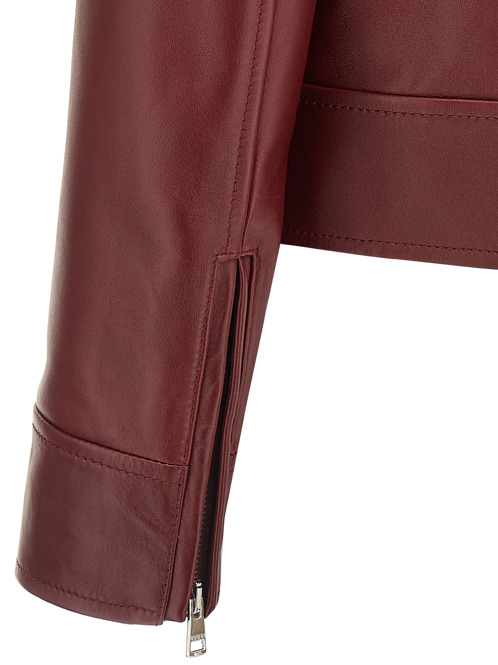 Leather biker jacket - immagine 4