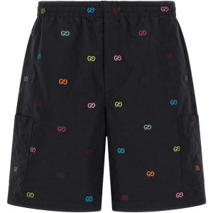 Multicolor fil coupé bermuda shorts