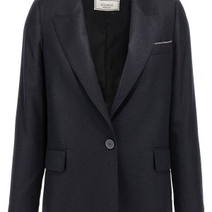 Lurex single-breasted blazer
