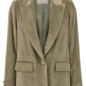 Ribbed velvet blazer