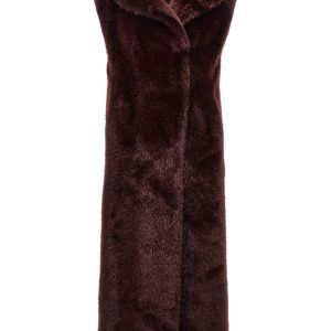 Extra long faux fur vest