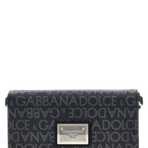 Coated jacquard crossbody bag