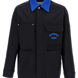 Logo embroidery overshirt