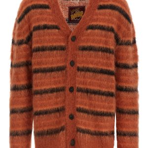 Brushed striped cardigan