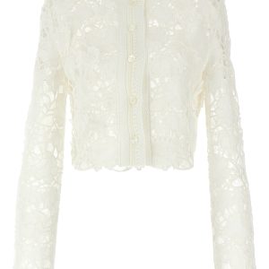 Macramé tulle cardigan