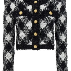 Vichy tweed short jacket