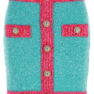 'Leone' button two-tone skirt