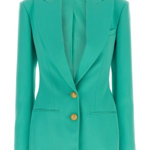 Logo button double-breasted blazer